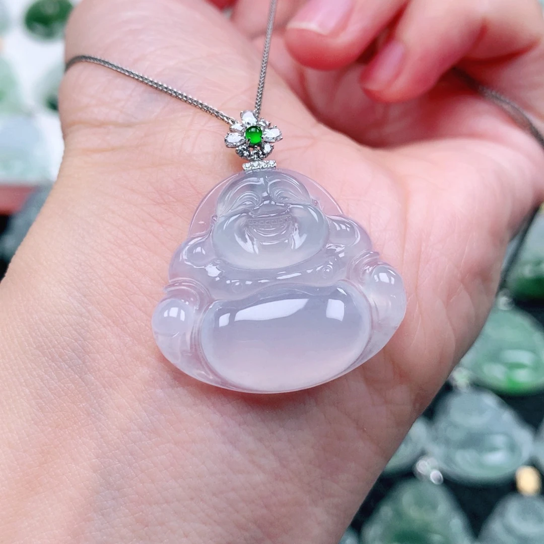 吊坠(不含链)18K金镶嵌翡翠