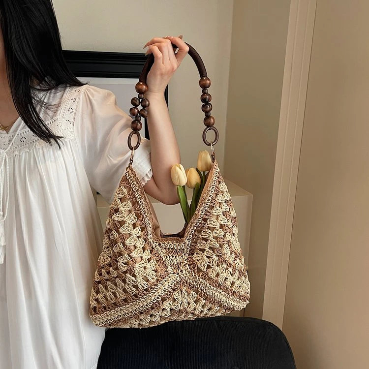今年流行草编包包女包2025新款大容量托特包女文艺编织包沙滩包女