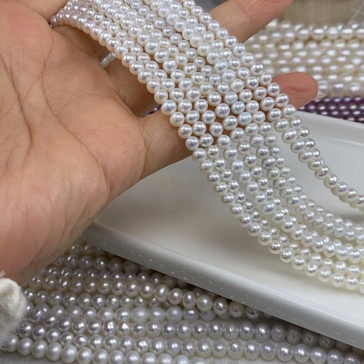 未镶嵌今日福利特价4-5近圆极光淡水珍珠