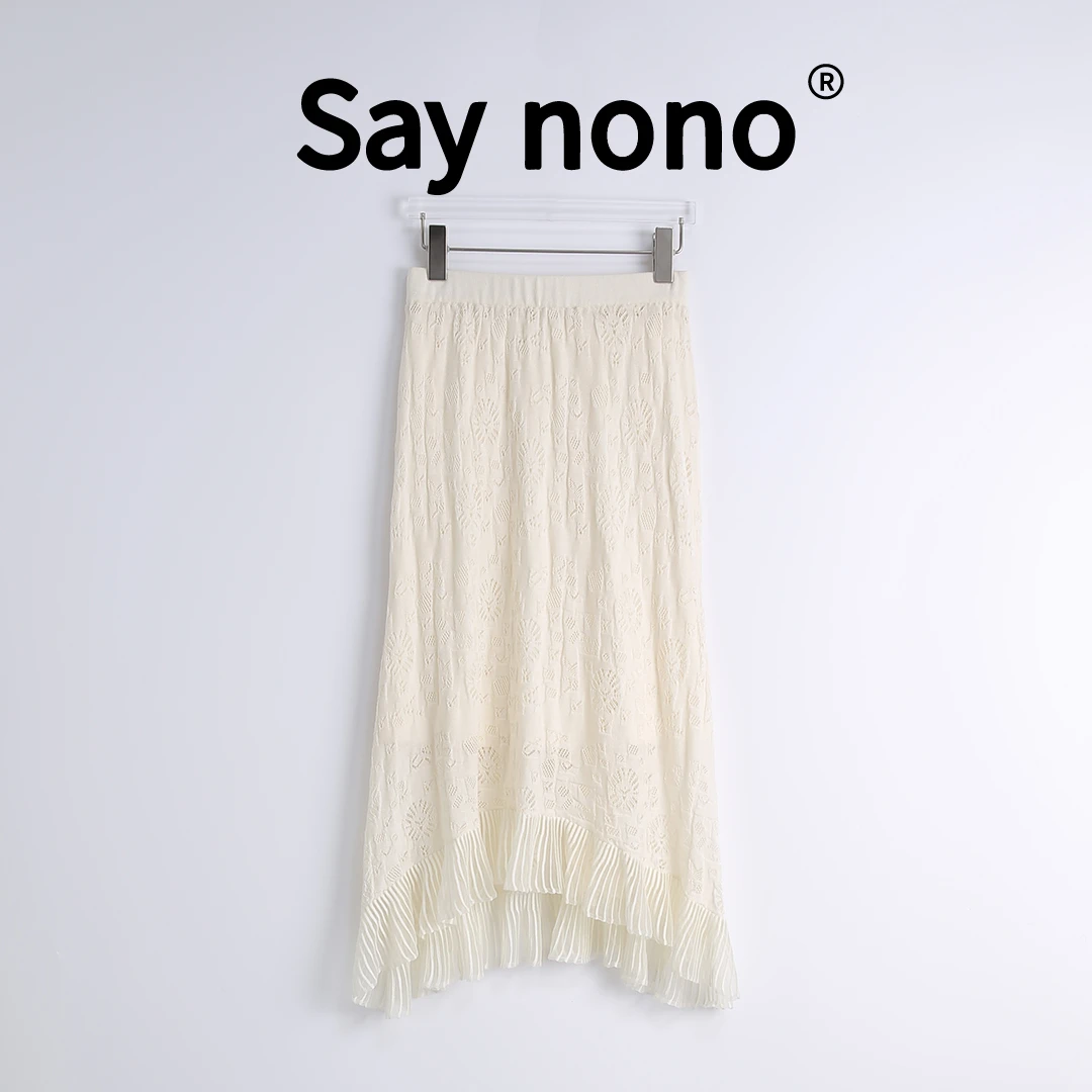 懒猫nono│Saynono 荷叶边＿法式镂空鱼尾羊芼半身裙女 /SY2983