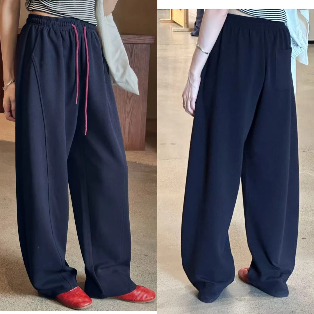 青青家 美式复古休闲香蕉阔腿裤