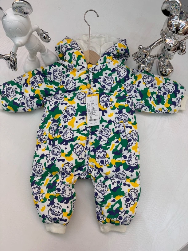 连体衣羽绒爬服加绒