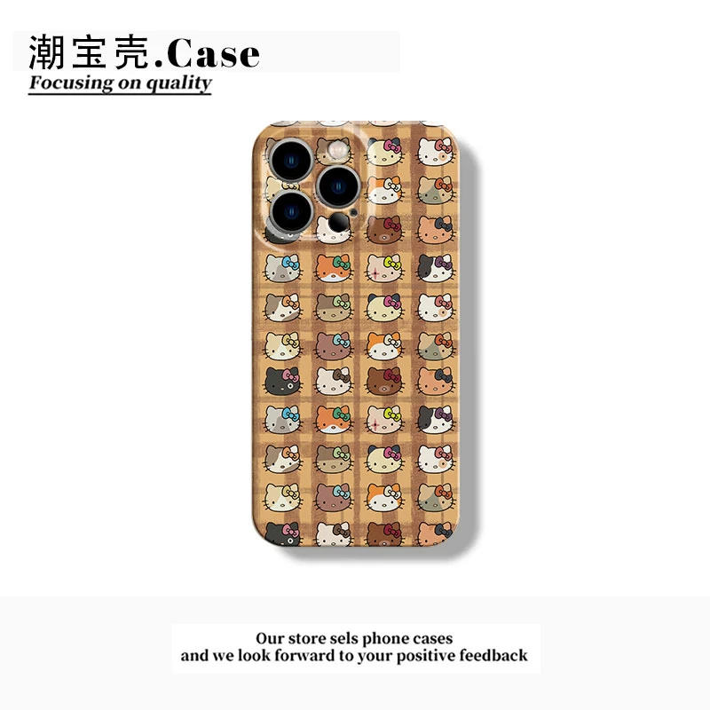 满屏可爱kt猫适用于苹果16pro手机壳趣味15pro液态软壳华为小米14