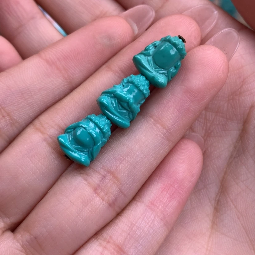 【闪购商品】绿松石三不佛未镶嵌