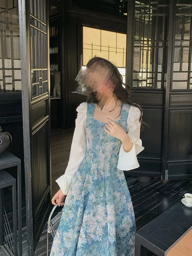 【梵高梦画】300斤大码女装气质遮肉亲肤连衣裙收腰显瘦2025秋新款