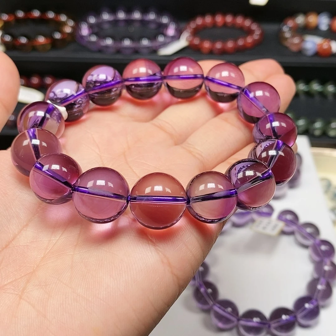 水晶手串未镶嵌紫水晶14.5