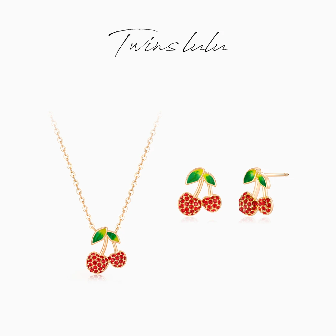 TWINS LULU 【绿叶樱桃】925银 双十二爆款樱桃项链TSJ7813