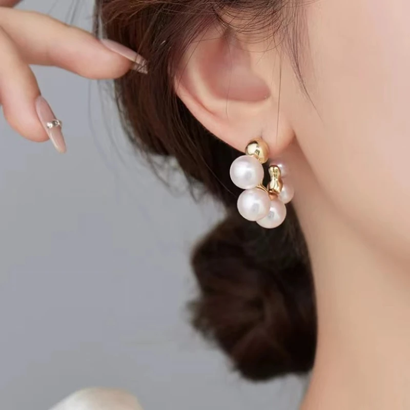 铜合金耳饰  H158 轻奢气质时尚百搭小众简约精致素款ins  耳环