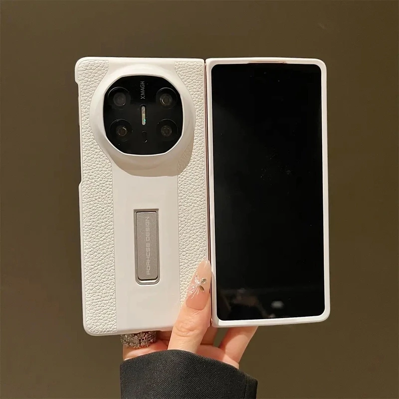 折叠一体支架高品质适用华为MateX6折叠屏手机壳MateX5/X3荔枝纹