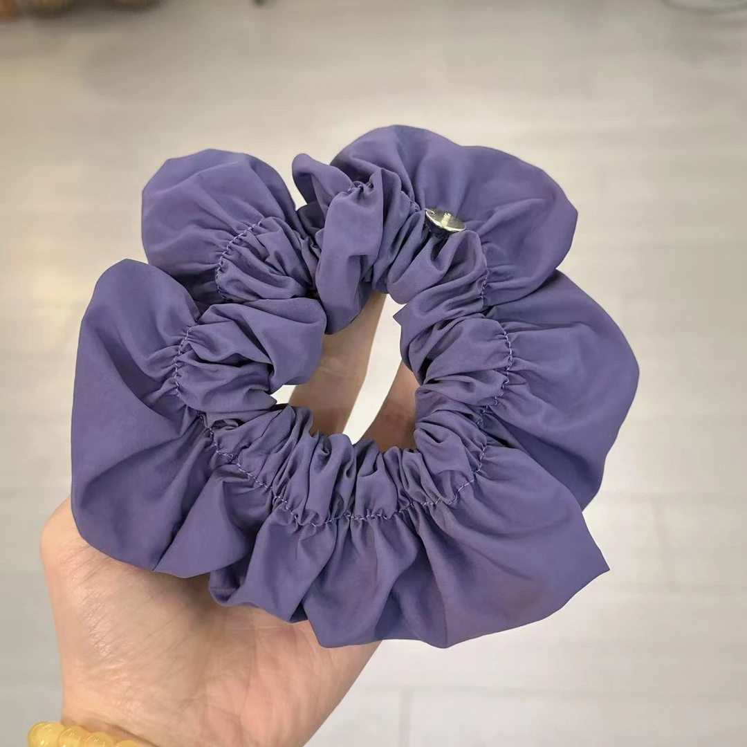 新款韩版轻奢百搭时尚紫色褶皱大肠发圈1331