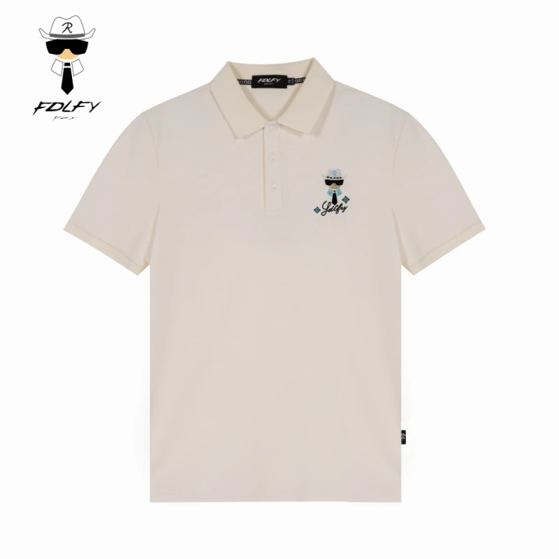 FDLFY老佛爷polo衫男夏季短袖欧货上衣休闲百搭烫钻潮流轻奢t恤衫