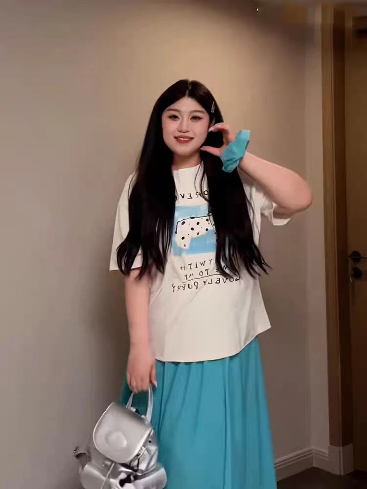 8092可爱印花发圈短袖套装