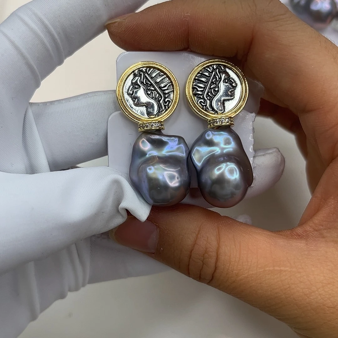 耳饰淡水珍珠合金