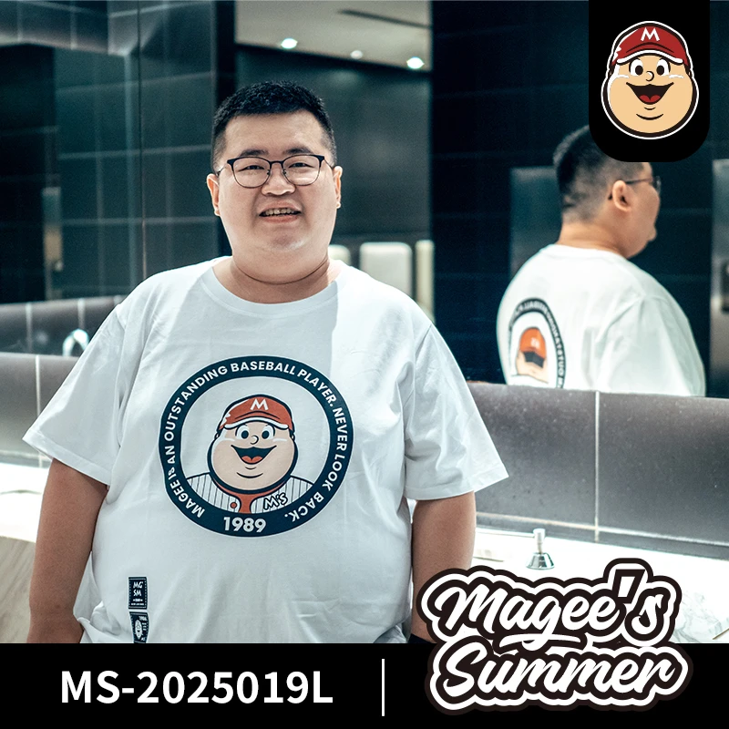 magee’s summer【麦基的夏天24019L】大码胖男美式纯棉T恤300斤宽松