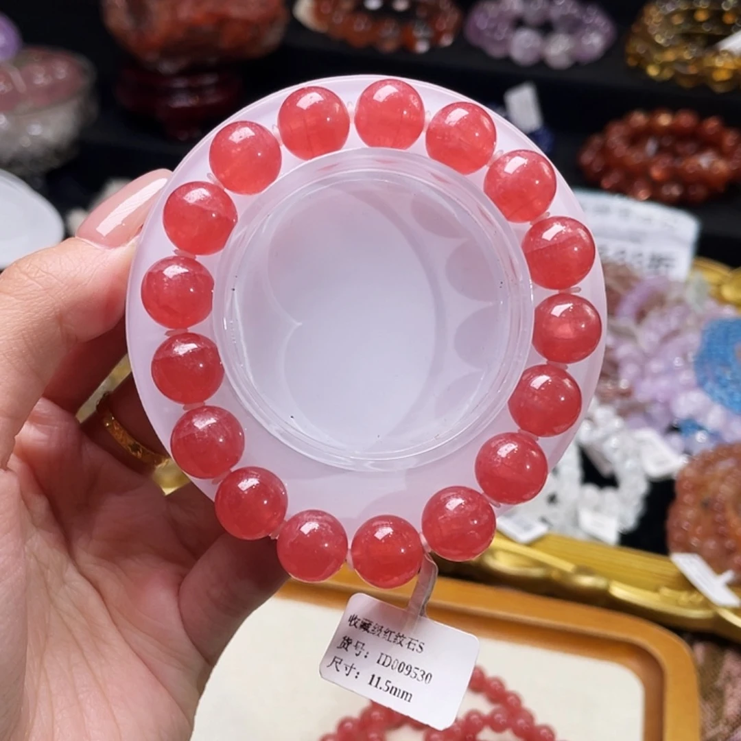菱锰矿（红纹石）手绳未镶嵌收藏级红纹石11.5mm