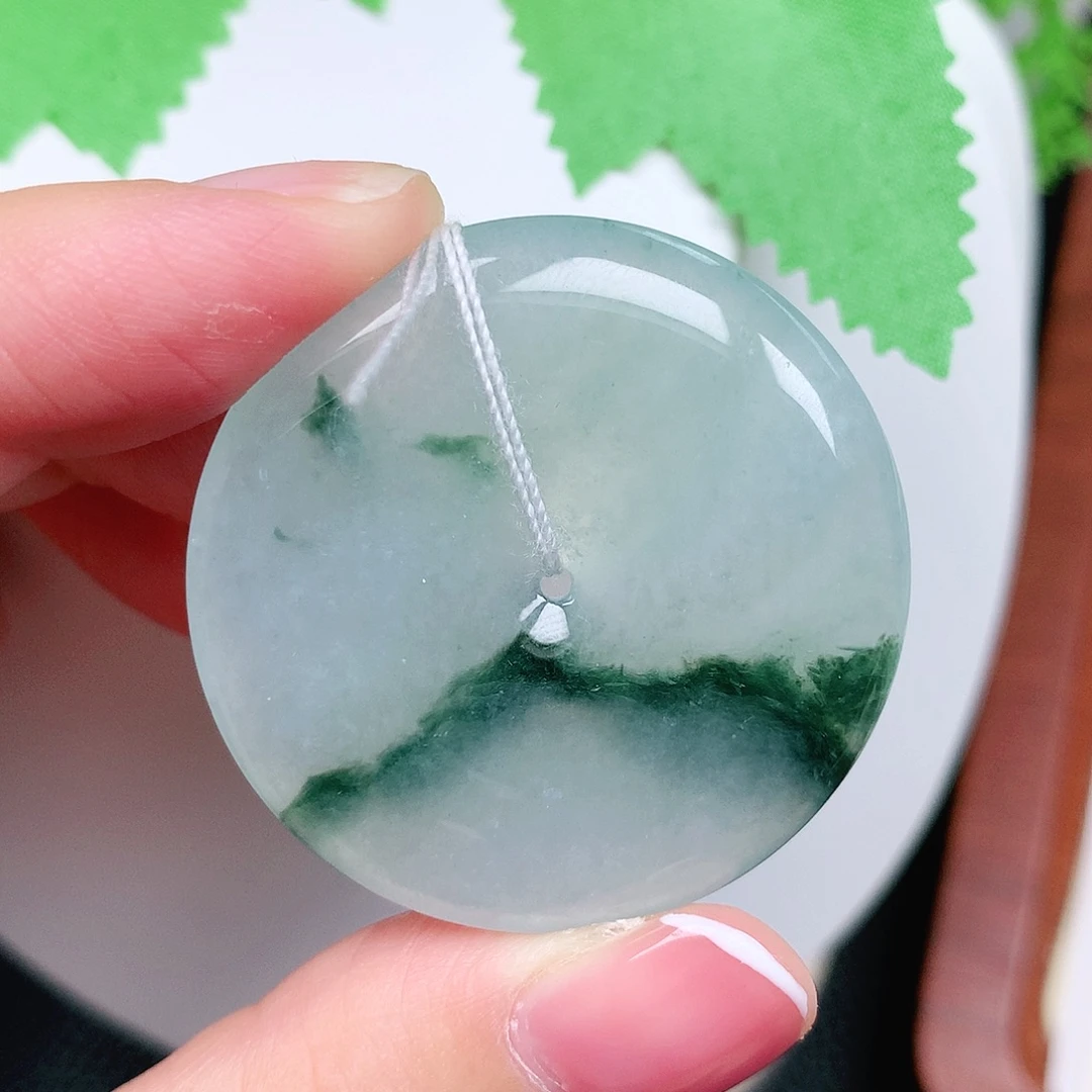 翡翠未镶嵌颈饰平安38-5.5