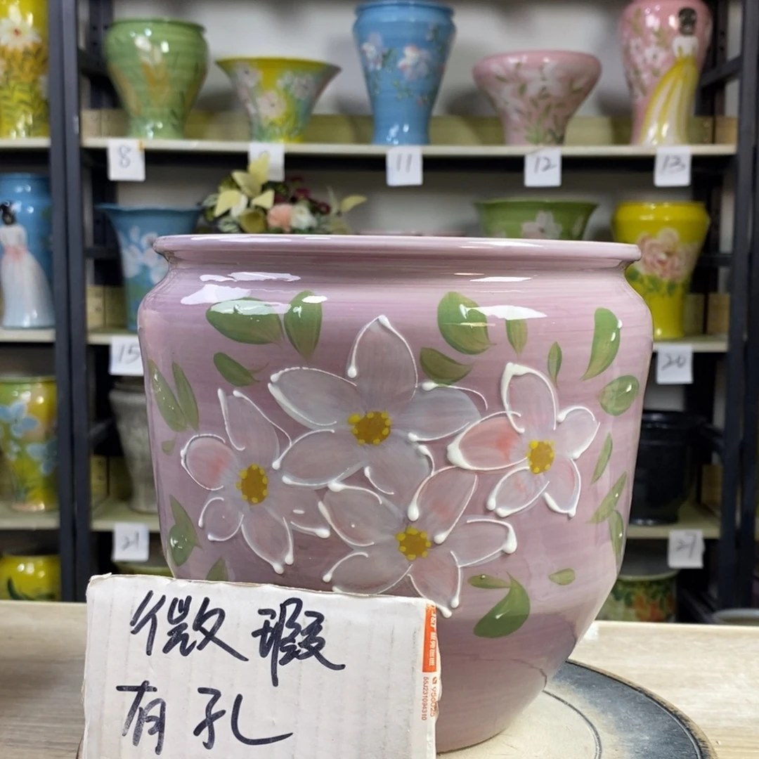 景德镇手工手绘陶瓷花盆