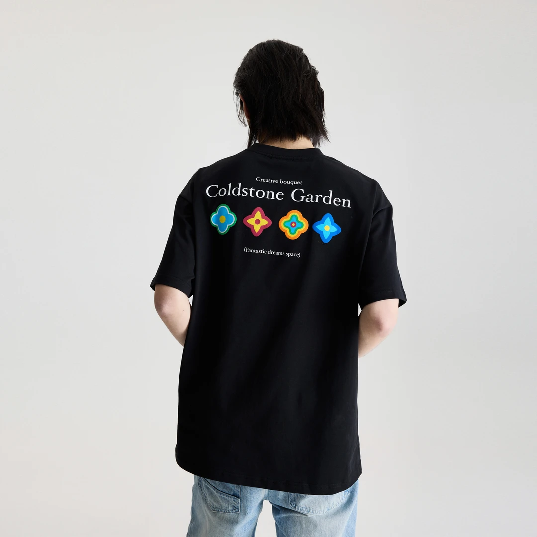 【黄子弘凡同款】COLDSTONE 四时花境花瓣春夏印花短袖T恤男女情侣