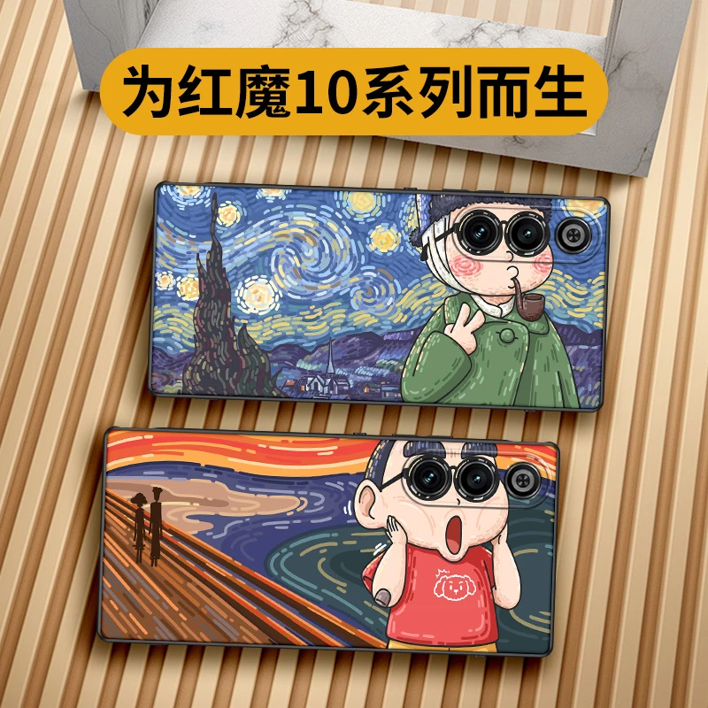 墨镜梵高适用红魔10AIR手机壳红魔10pro+保护套努比亚10por卡通动