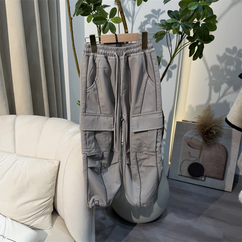 1121【橙】儿童时尚休闲加绒工装裤-66057