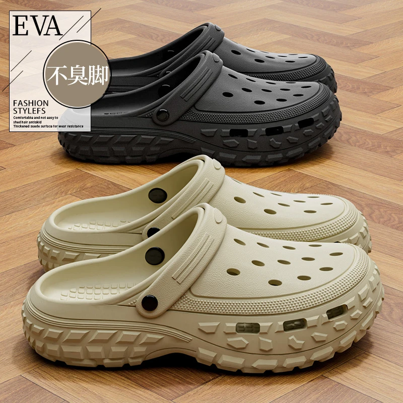 轮胎底洞洞鞋男夏季户外穿2025新款防滑钓鱼开车司机专用凉鞋男款