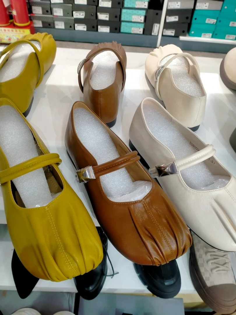 彩色多色小单鞋平底一脚蹬松紧带