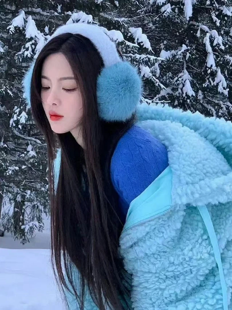 【森林推荐】杨超越同款毛茸茸保暖耳罩冬女耳包户外骑车耳捂防冻
