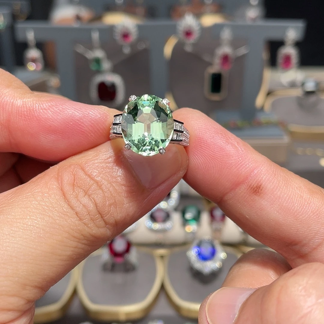 18K金镶嵌戒指碧玺8.3ct