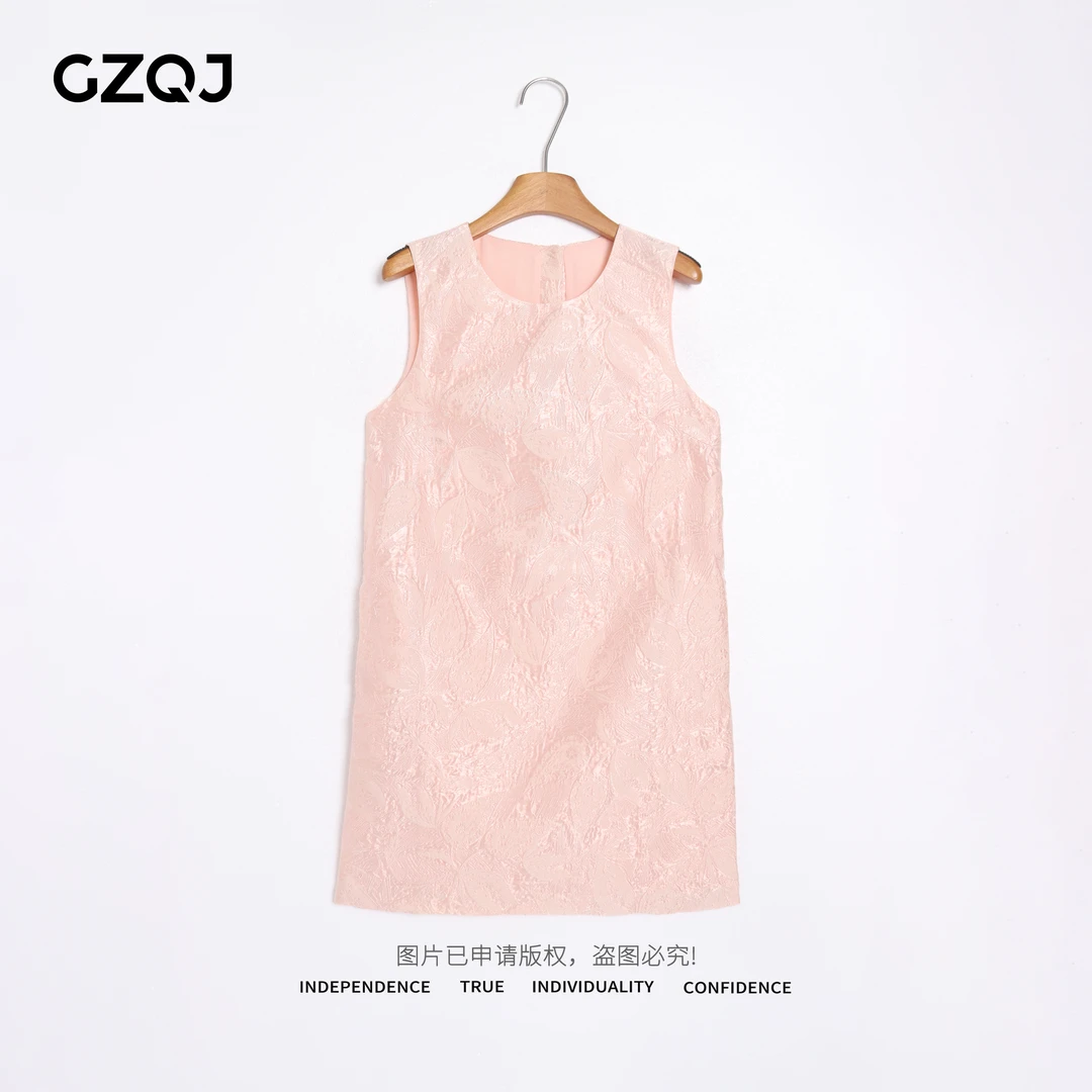 老琴私服【浮生醉】100桑蚕丝欧若风气质无袖背心提花连衣裙夏3377