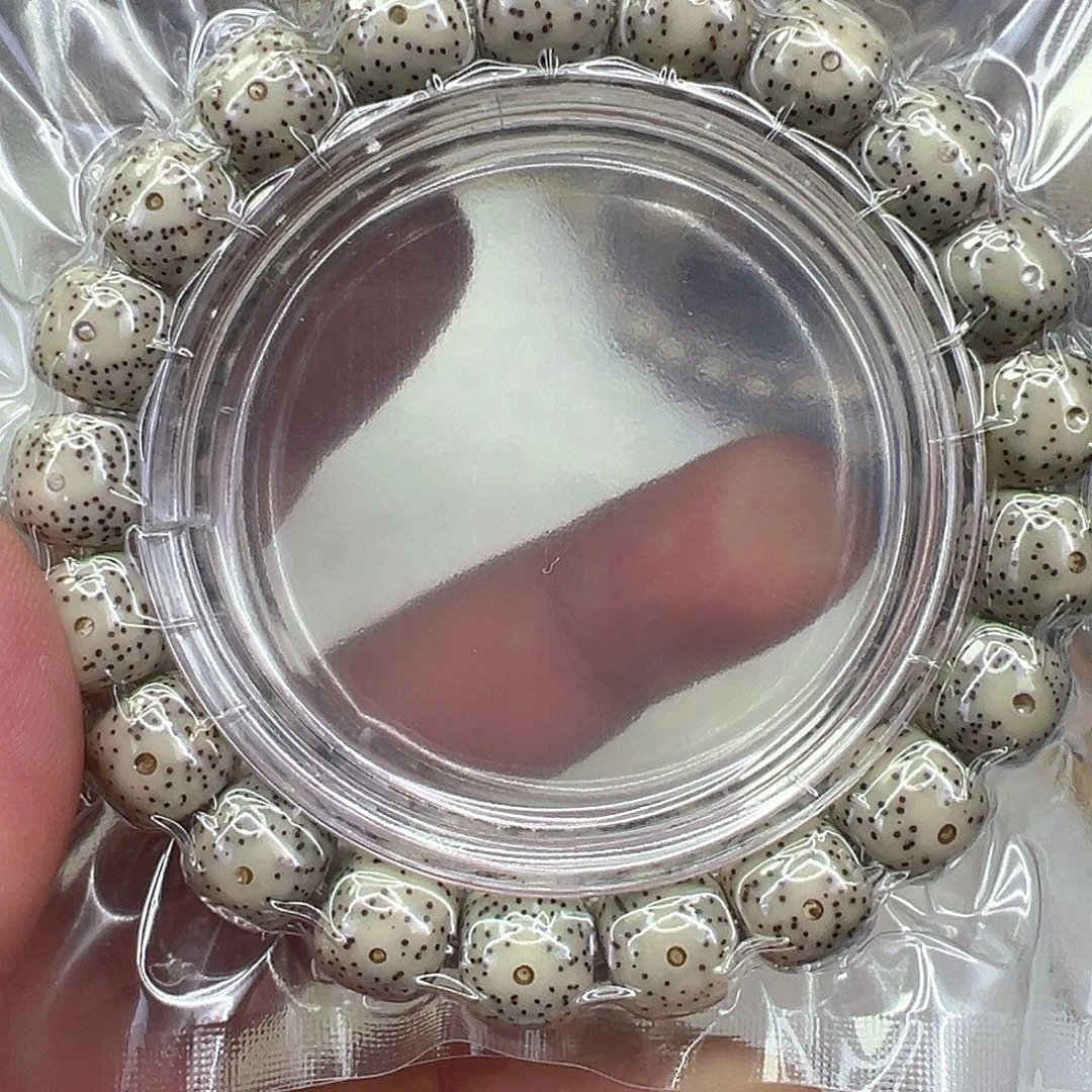手串星月菩提4练手糯冰石玉星月菩提单圈1.1