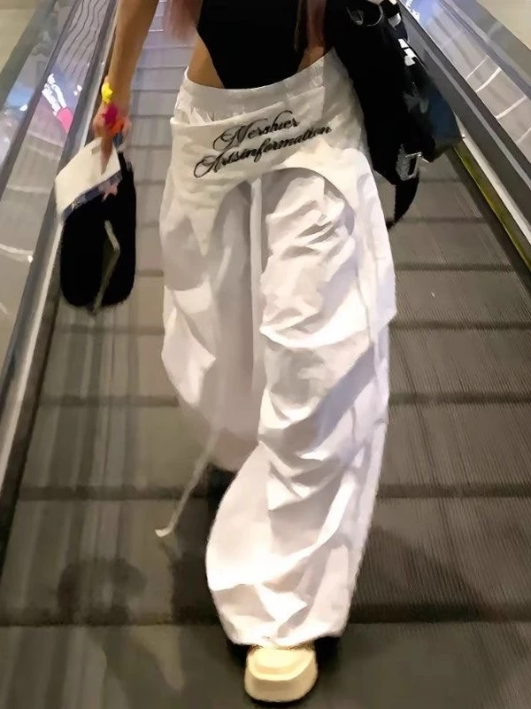 【速干防水】夏季网红复古美式设计感阔腿宽松跳舞爵士防晒休闲裤