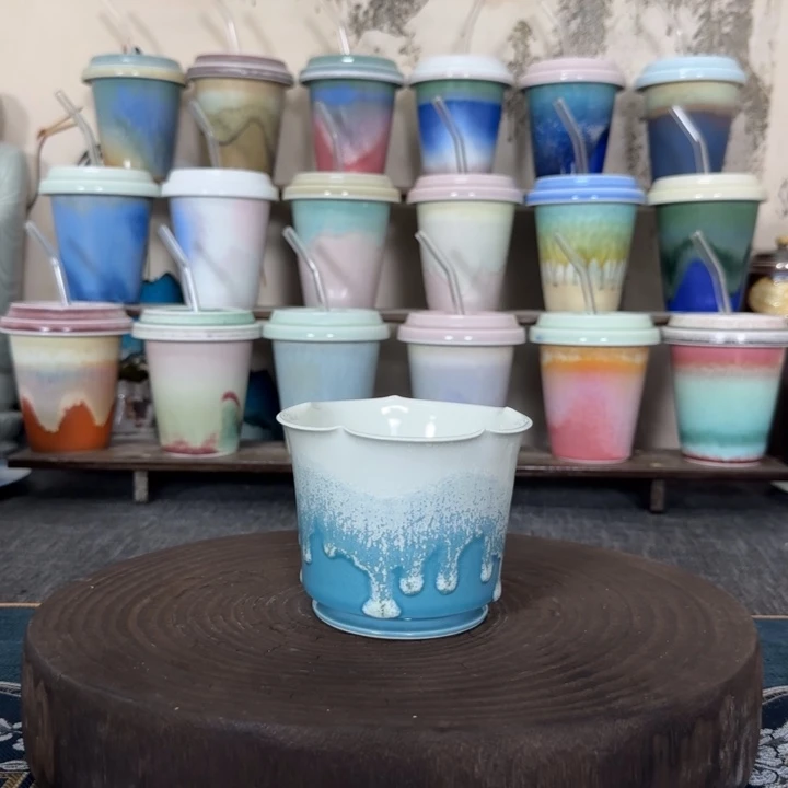 陶瓷手柄款景德镇高温窑变咖啡杯