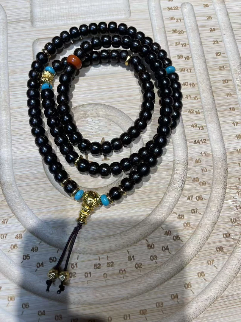 天然椰蒂108粒 搭配沙金（尺寸大概6-8mm）