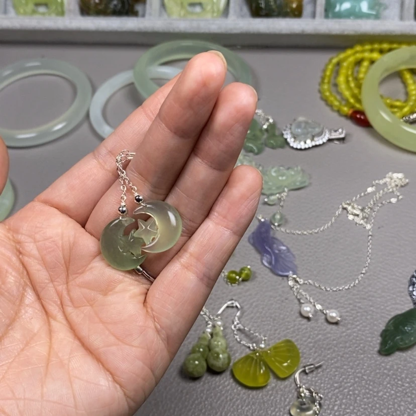 【闪购商品】未镶嵌蛇纹石玉挂件耳饰耳环项链