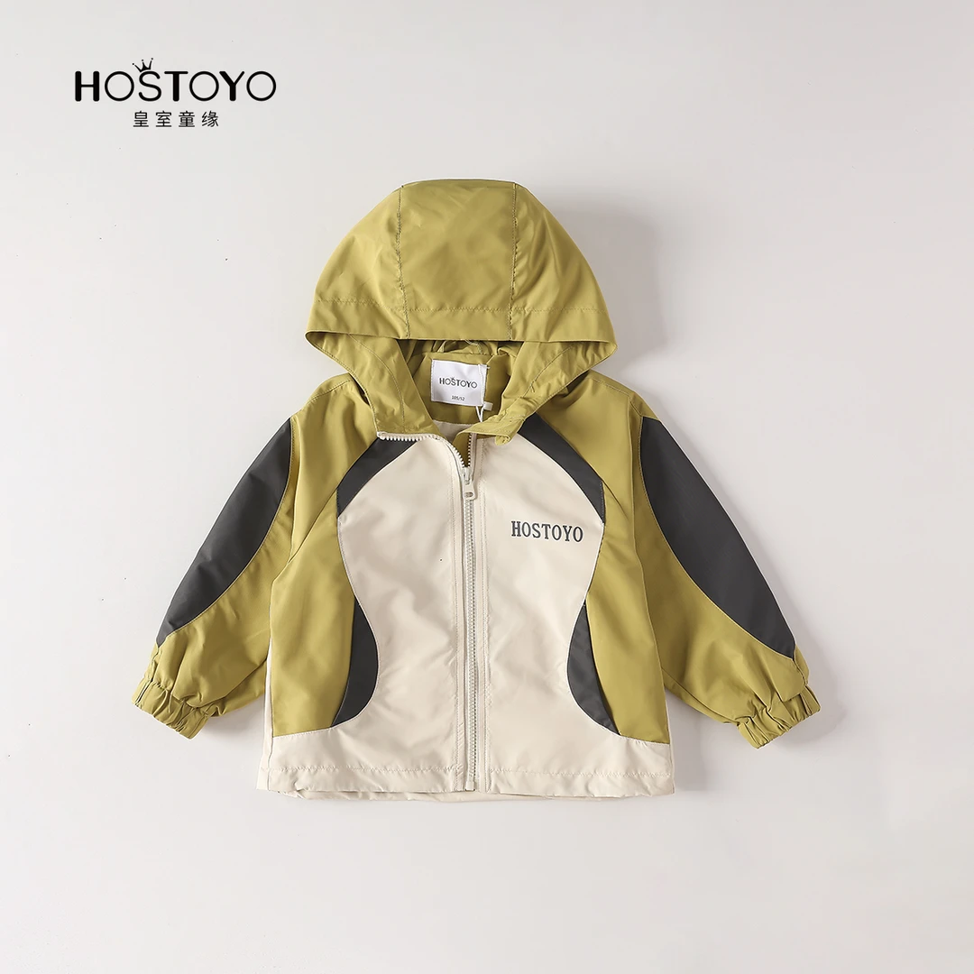 皇室童缘男童连帽外套春秋新款儿童户外防风韩版上衣17330107008