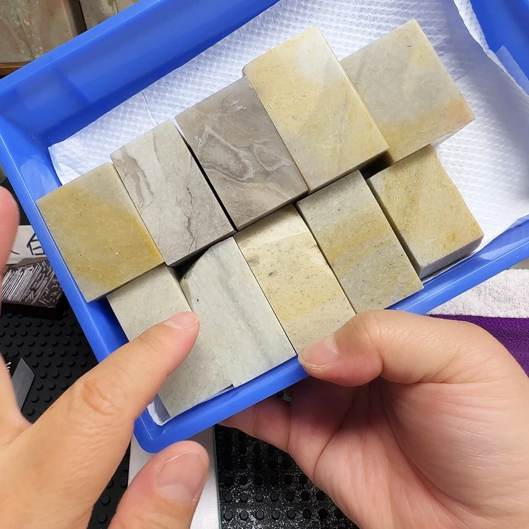 印石昌化石长白石小瑕疵，2.5的5方➕3.0的5方