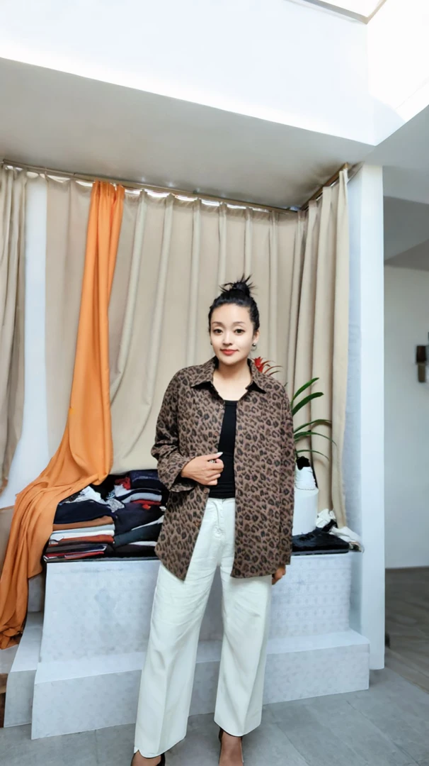 早春新款气质显瘦时尚复古豹纹宽松百搭衬衫