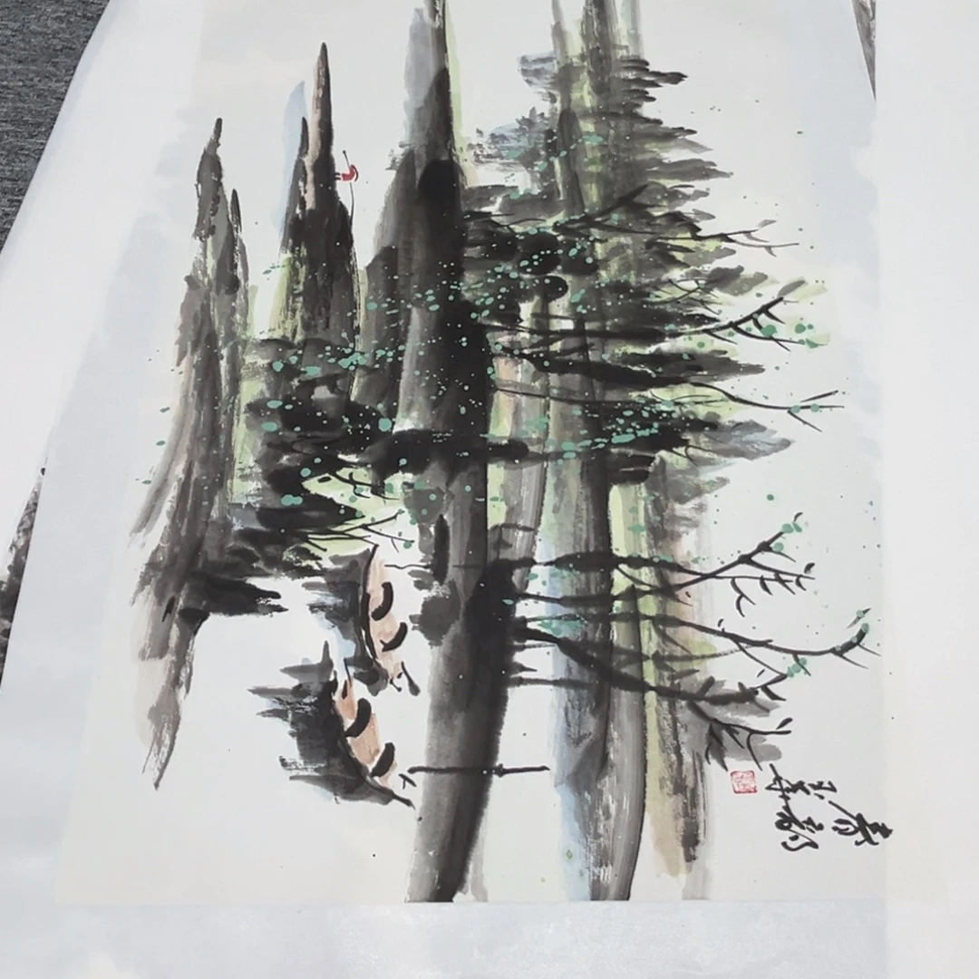 国画绘画作品多次