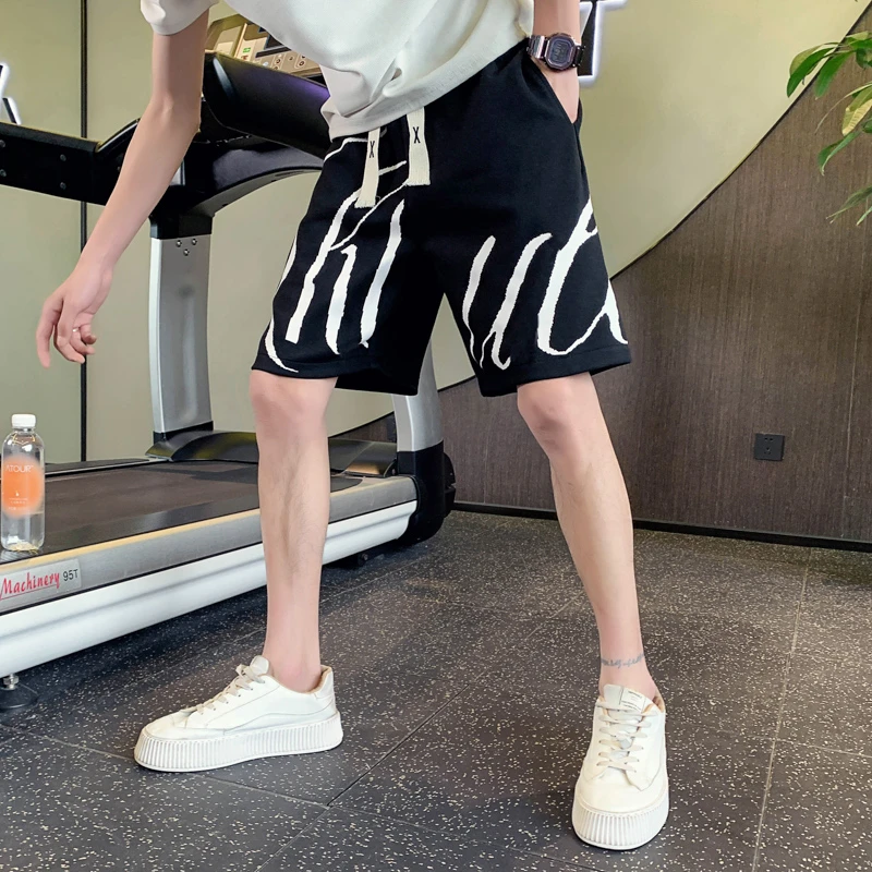 痞帅涂鸦印花短裤男夏季宽松直筒五分裤2025新款爆款男士休闲中裤