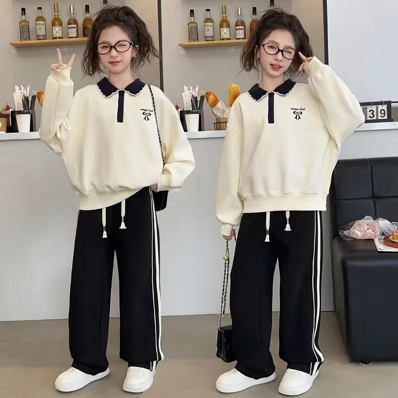 女童装秋装2025新款洋气时髦运动套装大童春秋款女孩秋季