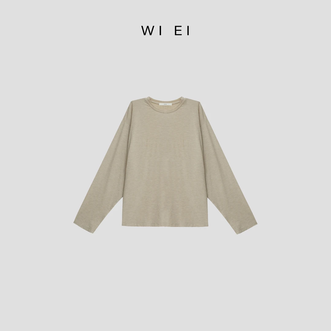 《WI EI》亲肤舒适 超柔软 極细羊毛 百搭长袖打底T恤 24008