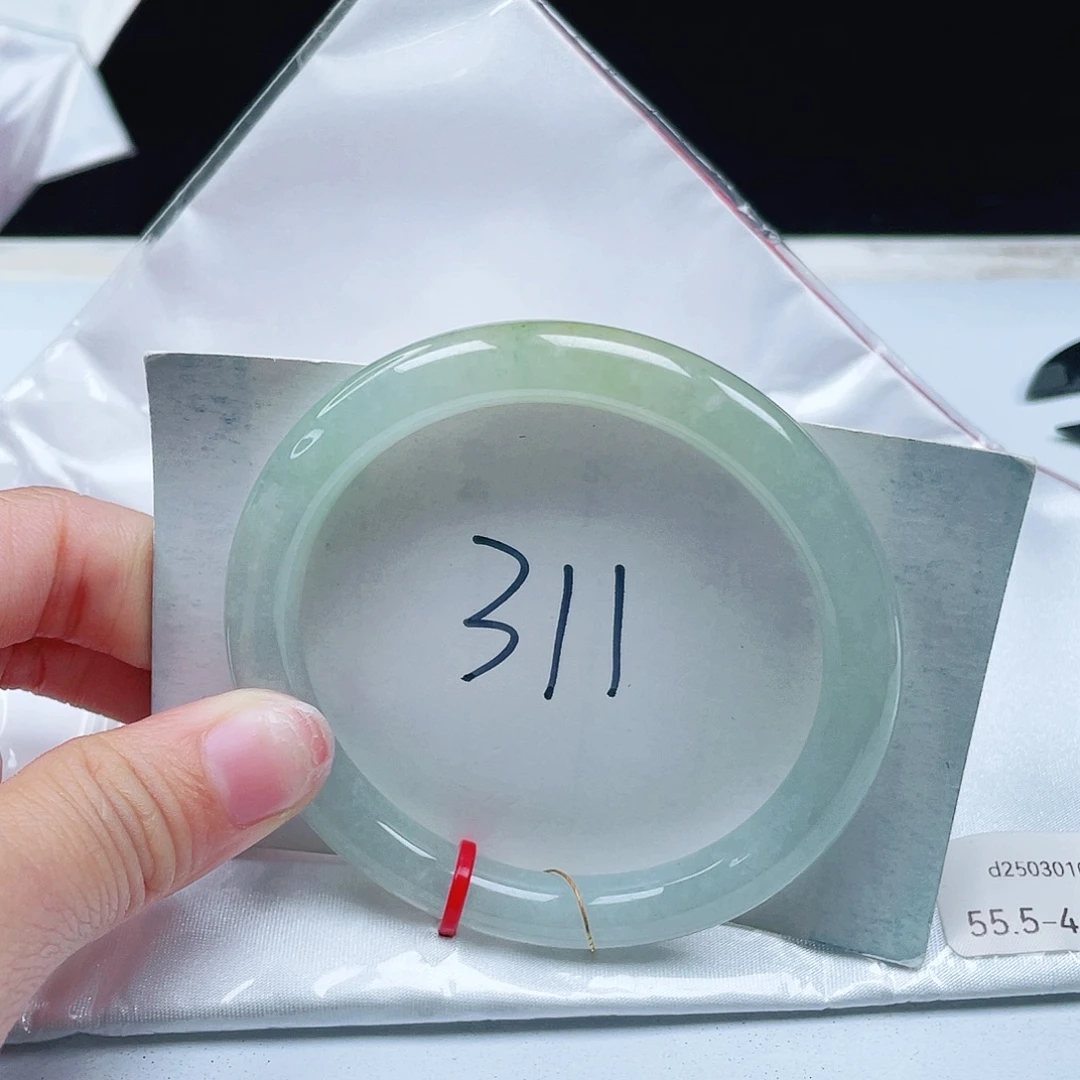 翡翠未镶嵌手镯55+圆条