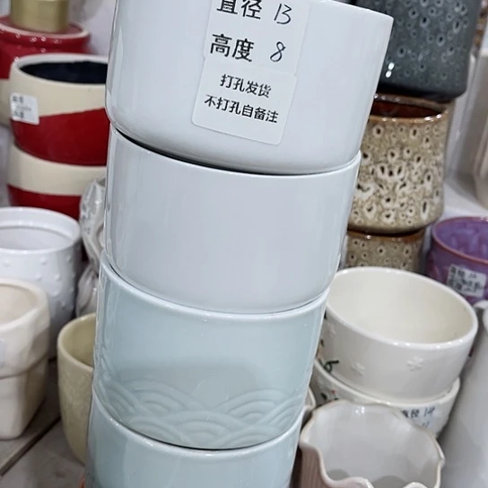 多肉绿植陶瓷花盆9.9包邮，有孔