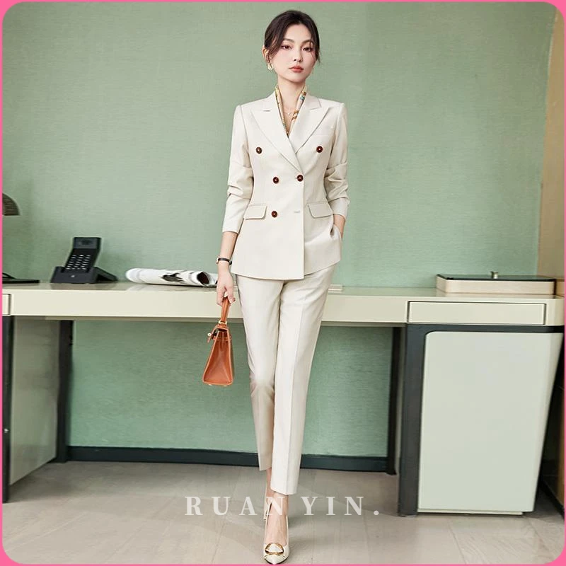 RUAN YIN高级感西装外套女时尚气质职业套装小香风职场穿搭正装通