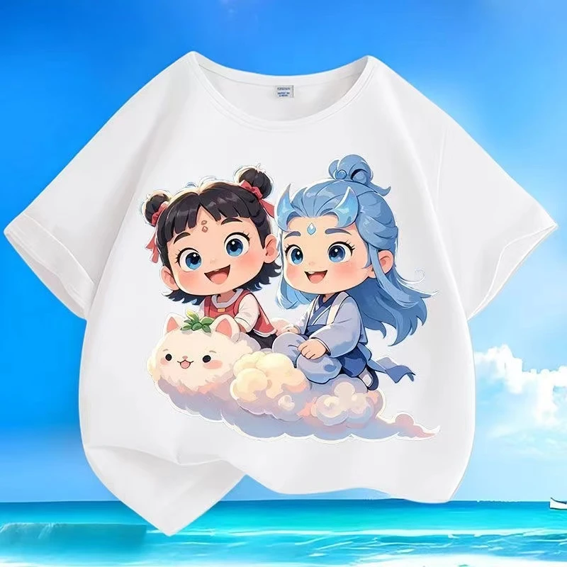 【爆款100重磅纯棉】魔童闹海哪吒宽松韩版短袖潮亲子系