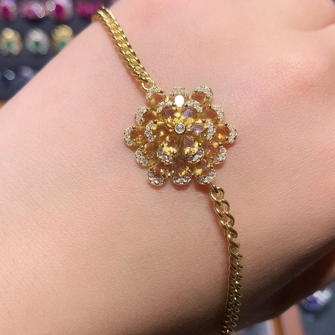 银S925镶嵌黄晶手链