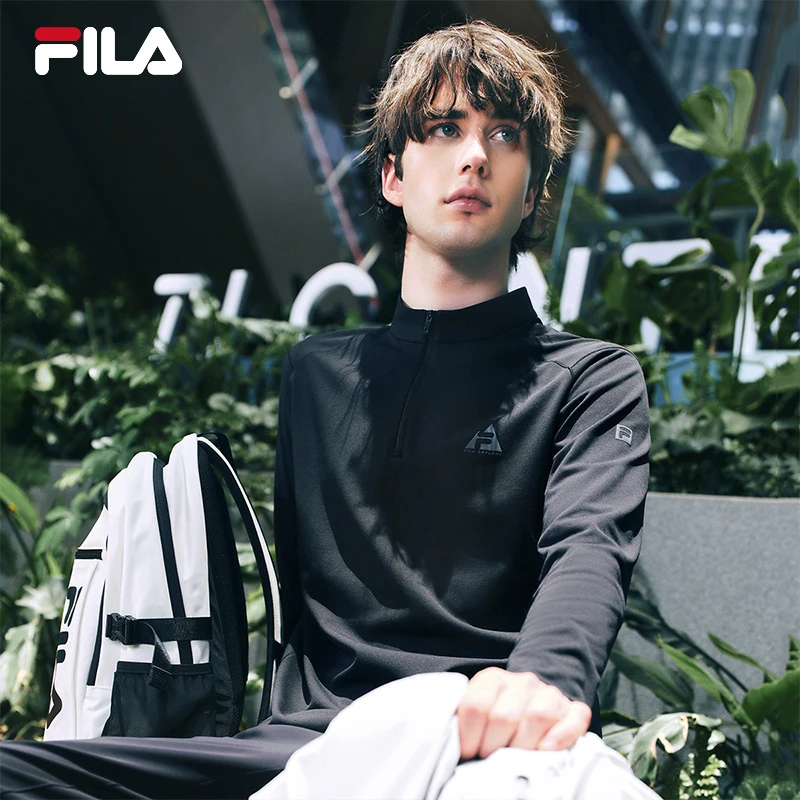 【户外挺括立领】Fila/斐乐男秋季新款内搭舒适运动长袖A11M537206F