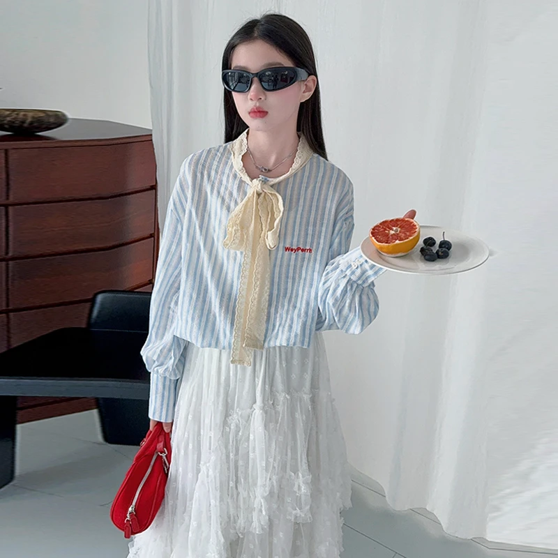 女童法式甜美衬衫春秋2025新款儿童衬衣秋装女大童早秋韩系上衣