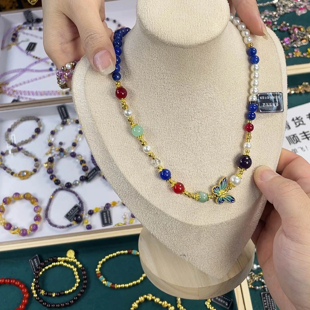 水晶手链银S925镀金镶嵌