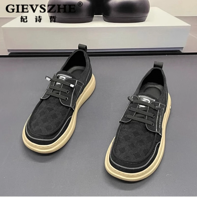 纪诗哲免系带复古男士休闲布鞋布面透气轻便厚底健步户外运动布鞋